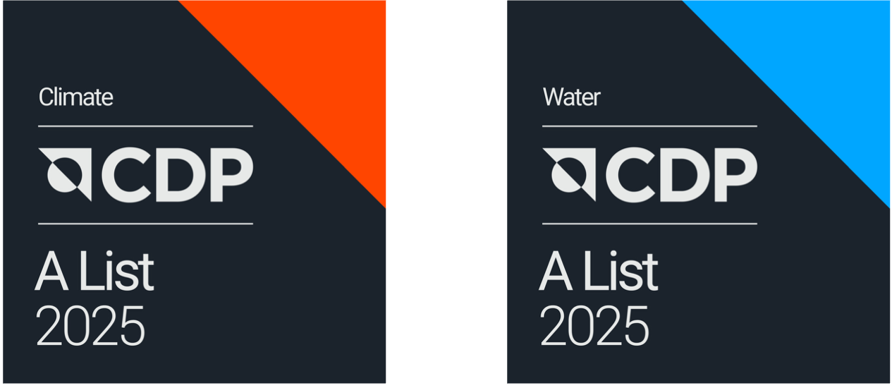 Climate CDP A List 2025、Water CDP A List 2025 ロゴ
