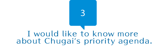 I would like to know more about Chugai’s priority agenda.