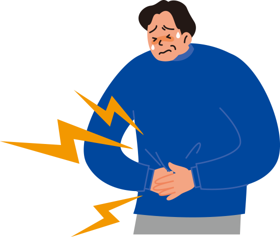 Illustration of colitis,  sever diarrhea