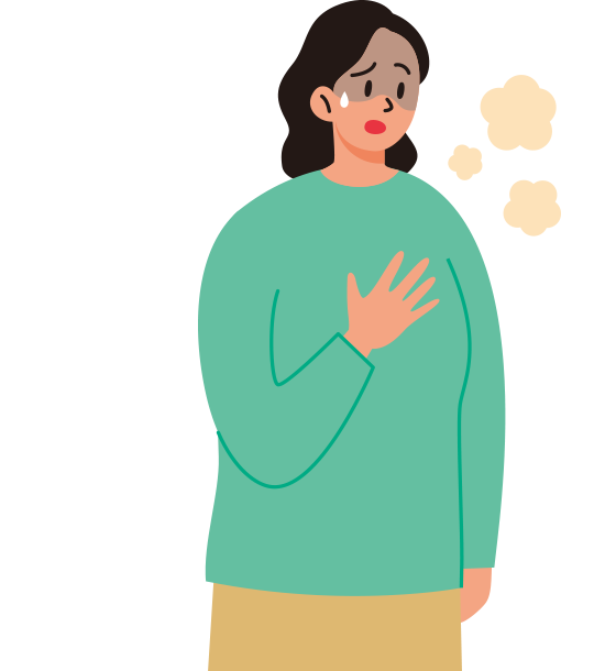 Illustration of interstitial lung disease (pneumonitis)