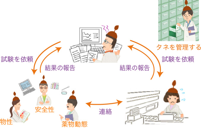 くすりのタネを探す流れ