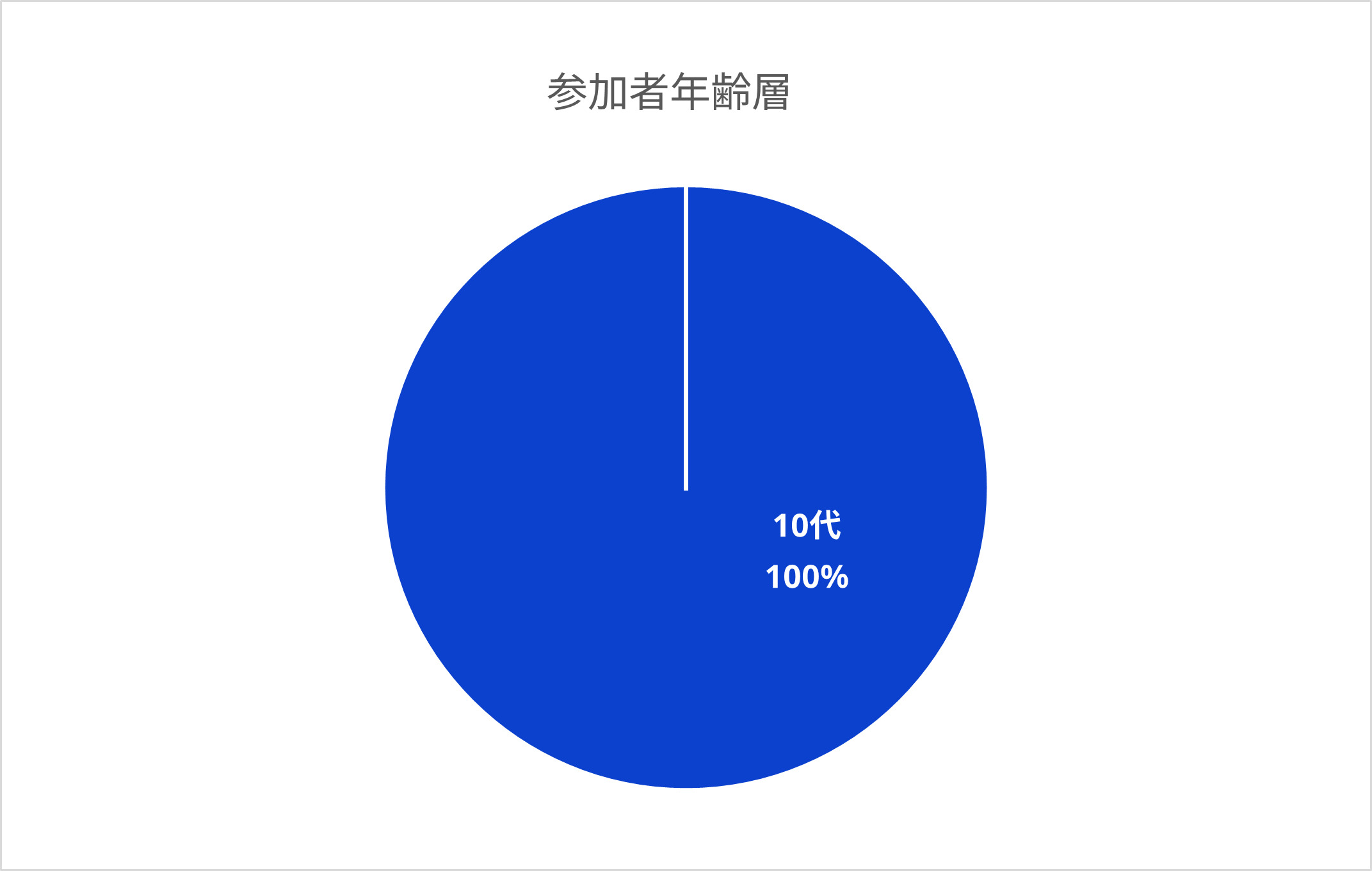参加者年齢層　10代100%